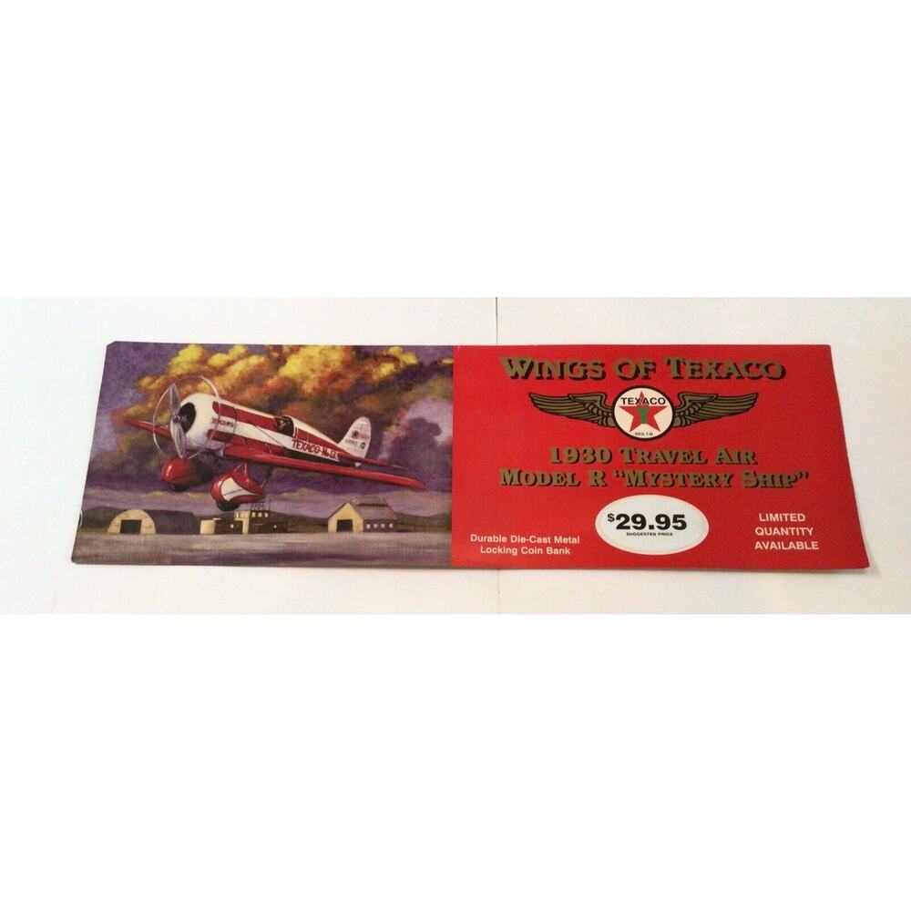 WINGS OF TEXACO ADVERTISING STORE DISPLAY SIGN Airplane Mystery Ship 36" 776A